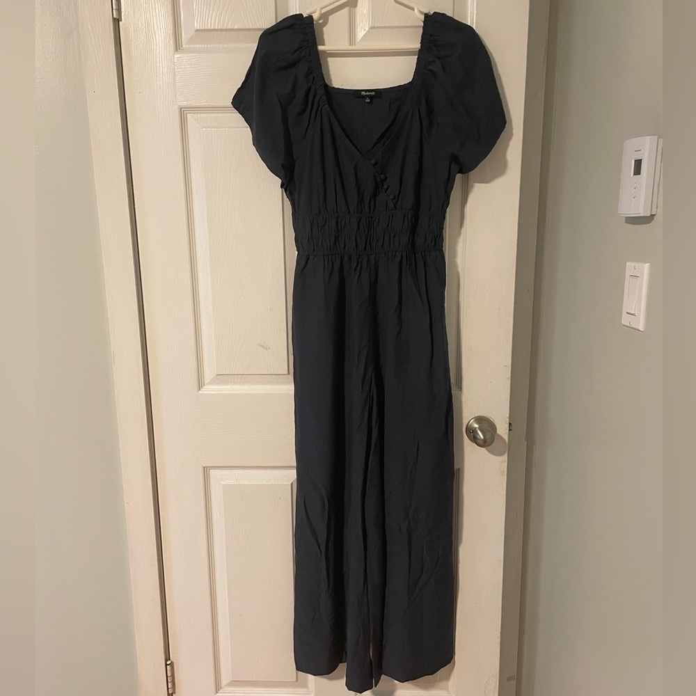Madewell navy wide leg jumpsuit
